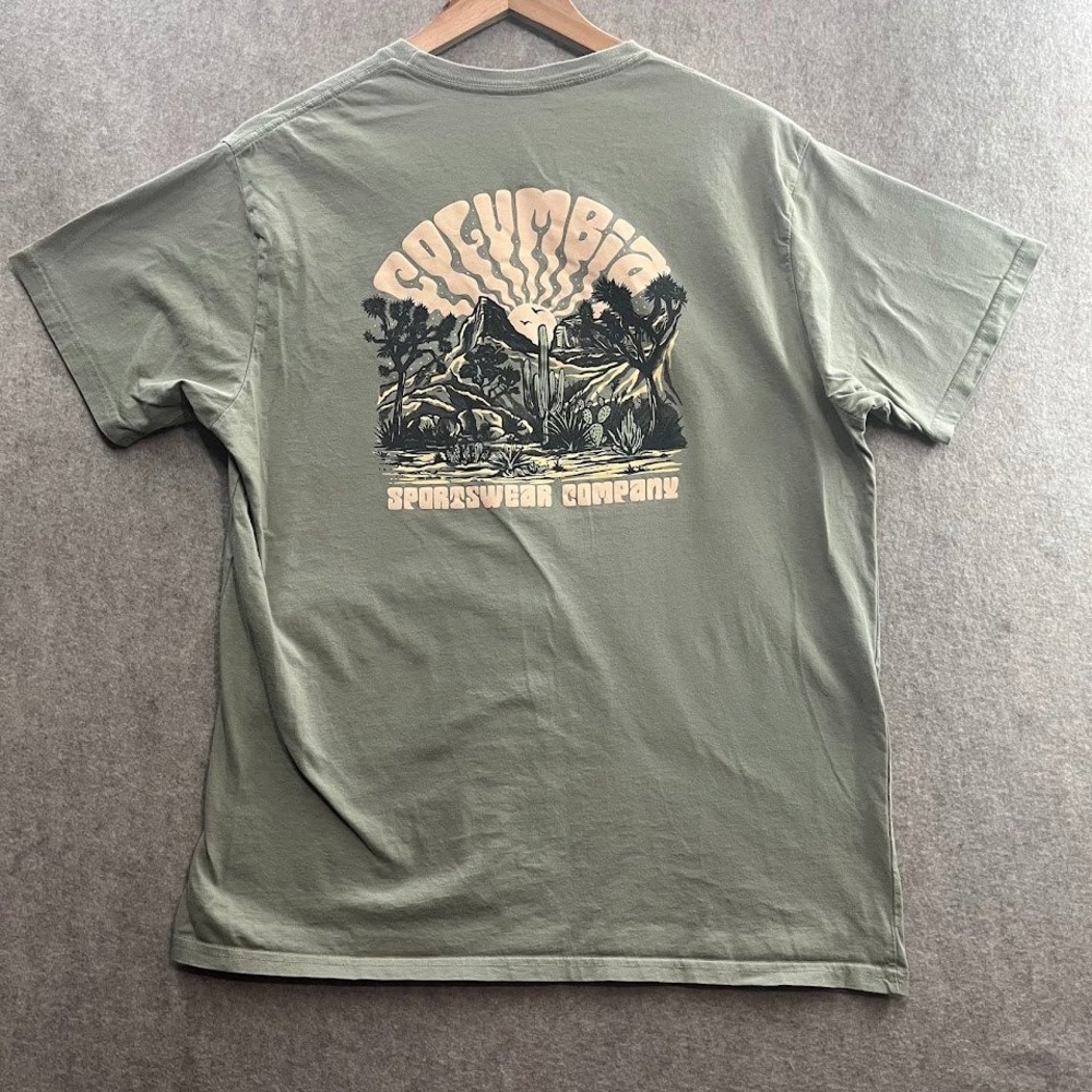 Columbia Graphic T-Shirt Mens Large Green - Picture 7 of 8